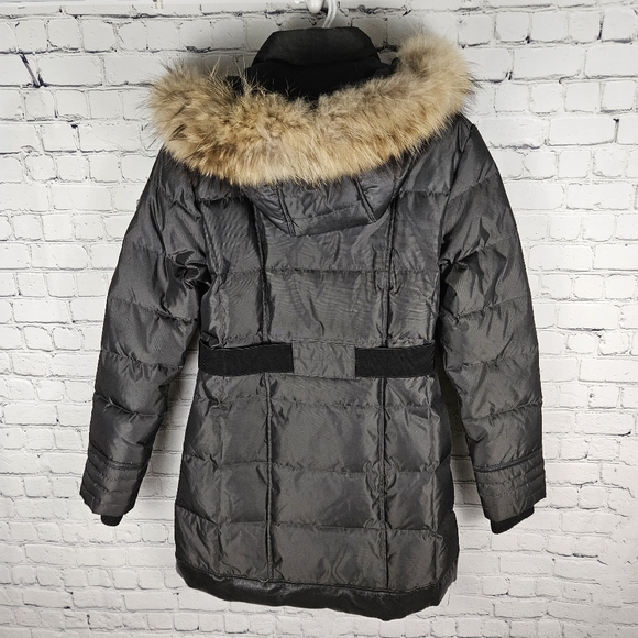 OXYGEN | leather & fur accent down/feather fill quilted jacket - Picture 6 of 13